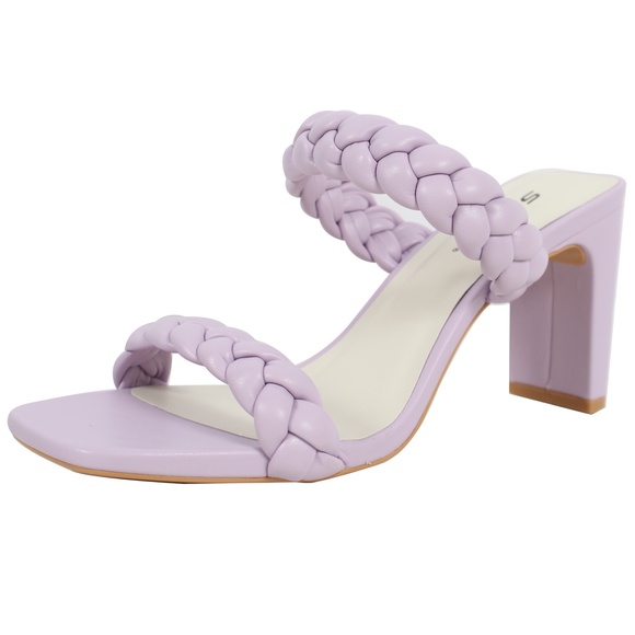 Orchid Braided Open Toe Double Strap Heels - Picture 2 of 5